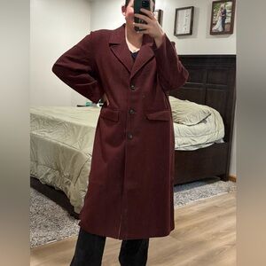 The Drop Liam Loose Women's Burgundy Over Coat